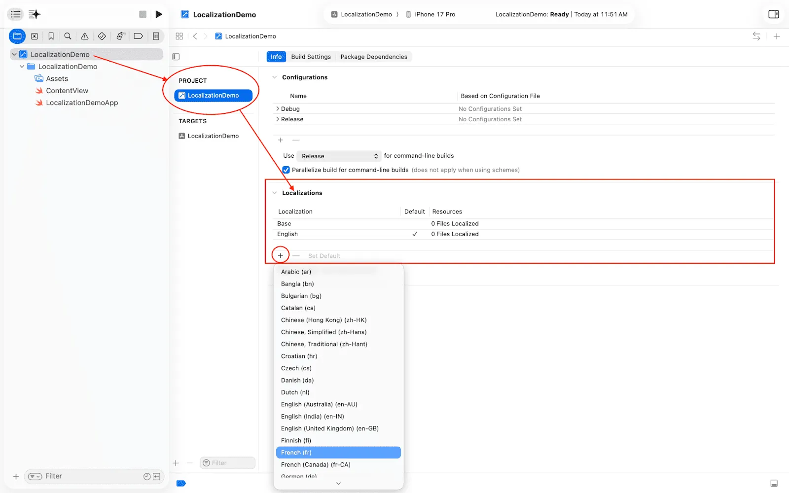 Enable localization in iOS